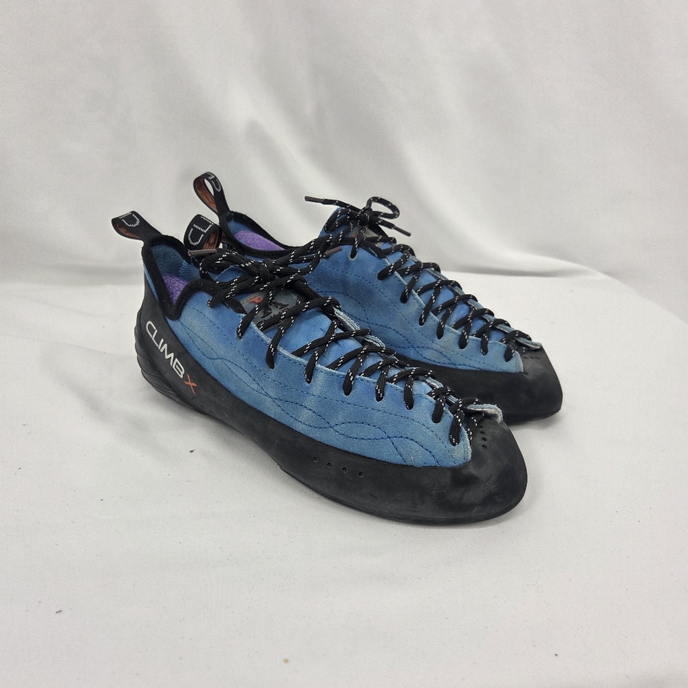 Climb X Blue Suede Lace up Climbing Shoe Unisex sz 9